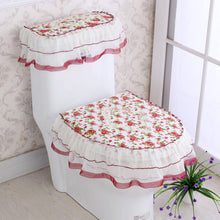 Load image into Gallery viewer, 3pcs Toilet Seat Cover Pads Korean Style Fabric Brushed  Three-Piece Set   U-Shaped Fabric
