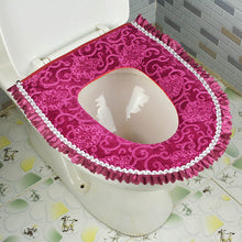 Load image into Gallery viewer, 3pcs Toilet Seat Cover Pads Household Flannel Thicker  Zipper Velcro Fastener
