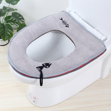 Lade das Bild in den Galerie-Viewer, 3pcs Toilet Seat Cover Pads Creative Cute Waterproof O-Ring     Corduroy  Zipper
