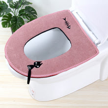 Lade das Bild in den Galerie-Viewer, 3pcs Toilet Seat Cover Pads Creative Cute Waterproof O-Ring     Corduroy  Zipper
