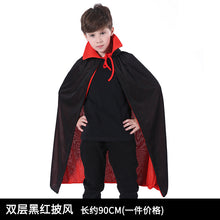 Lade das Bild in den Galerie-Viewer, 2x Halloween Xmas Christmas Gifts Decoration Costume Props Wizard Black and Red Cloak
