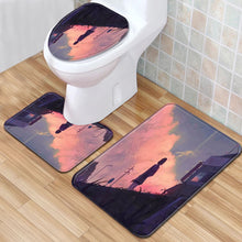 Load image into Gallery viewer, 3pcs Toilet Seat Cover Pads Cartoon Anime Bathroom s Three-Piece Carpet   Set Door  Bathroom Non-Slip
