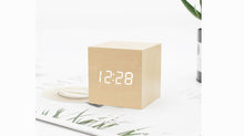 Load image into Gallery viewer, Smart Multi-Function Alarm Clock LED Display Luminous Temperature Dual Display Alarm Clock USB Wooden Clock
