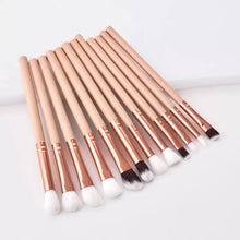 Load image into Gallery viewer, 12 PCs Makeup Brush Set Skin Color Brown Gold Beauty Tools Eye Shadow Brush
