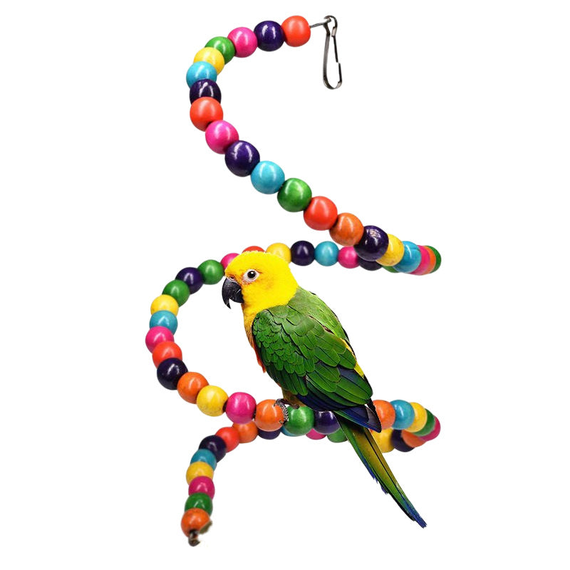 2pcs Safe Non-Toxic Bird Toys Parrot Supplies Swing Stand Ladder Bite Toy