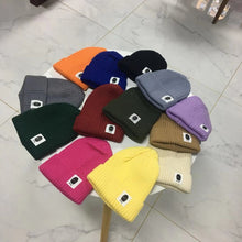 Lade das Bild in den Galerie-Viewer, Warm Winter Knit Beanie Hats Japanese Trendy Labeling Wool Women Autumn and Winter Warm Male Unisex
