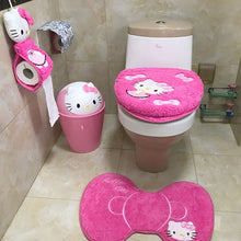 Load image into Gallery viewer, 3pcs Cute Toilet Seat Cover Household Paste Toilet Seat Thickened Fleece-Lined Toilet Seat Cover  Three-Piece Set

