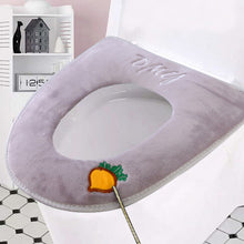 Load image into Gallery viewer, 3pcs Toilet Seat Cover Pads Coral Fleece Universal Velcro Thicker    Mink Suede
