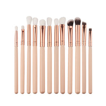 Load image into Gallery viewer, 12 PCs Makeup Brush Set Skin Color Brown Gold Beauty Tools Eye Shadow Brush
