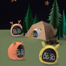 Load image into Gallery viewer, Smart Multi-Function Alarm Clock LED Display Cartoon Silicone Cute Pet Elf Night Light for Kids
