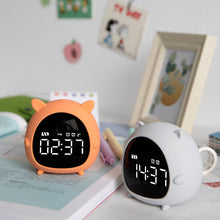 Load image into Gallery viewer, Smart Multi-Function Alarm Clock LED Display Cartoon Silicone Cute Pet Elf Night Light for Kids
