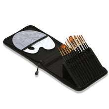 Load image into Gallery viewer, 12 PCs Black Stick Nylon Hair Black with Palette Art Brushes
