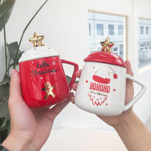 Load image into Gallery viewer, Xmax Christmas Cup Gift Creative Cartoon Gift Ceramic with Lid Spoon Personality Mark
