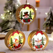 Load image into Gallery viewer, 2PCs Christmas Tree Decoration Glowing Wooden Pendant Small Gift
