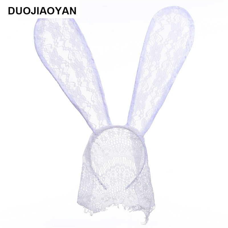 2x Halloween Xmas Christmas Gifts Decoration Multi-Delicate New Lace Big Rabbit Ear Headdress