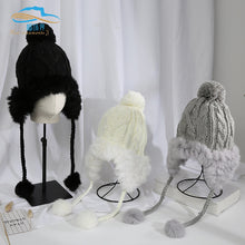 Lade das Bild in den Galerie-Viewer, Warm Winter Knit Beanie Hats Wool Rabbit Earmuffs Hat Women Sweet Cute Unisex
