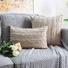 Load image into Gallery viewer, 2pcs Pillowcases 45 * 45cm Square Solid Color Cotton and Linen Cut Flower Tassel Sofa
