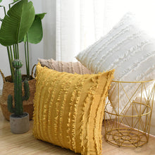 Load image into Gallery viewer, 2pcs Pillowcases 45 * 45cm Square Solid Color Cotton and Linen Cut Flower Tassel Sofa
