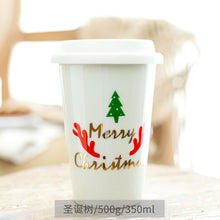 Load image into Gallery viewer, Xmax Christmas Cup Gift Creative Ceramic Mark with Cover Spoon Office Coffee Festival Give as Gifts
