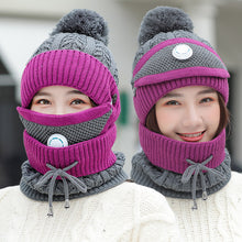 Load image into Gallery viewer, Warm Winter Knit Beanie Hats Windproof Cycling Women Fleece Lined Padded Warm Keeping Ear Protection Unisex
