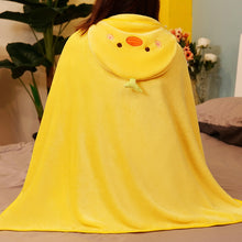 Load image into Gallery viewer, Coral Fleece Children Small Blanket Hooded Cape Winter Cover Leg Blanket Air Conditioning Nap Blanket
