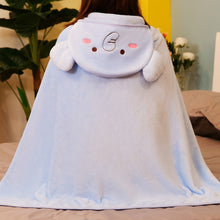 Load image into Gallery viewer, Coral Fleece Children Small Blanket Hooded Cape Winter Cover Leg Blanket Air Conditioning Nap Blanket
