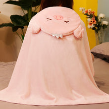 Load image into Gallery viewer, Coral Fleece Children Small Blanket Hooded Cape Winter Cover Leg Blanket Air Conditioning Nap Blanket
