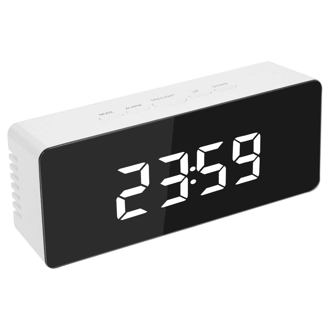 Smart Multi-Function Alarm Clock LED Display Mirror Alarm Clock Music Adjustable Brightness