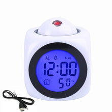 Load image into Gallery viewer, Smart Multi-Function Alarm Clock LED Display English Voice Time Projection Clock
