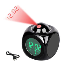 Load image into Gallery viewer, Smart Multi-Function Alarm Clock LED Display English Voice Time Projection Clock
