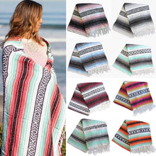 Load image into Gallery viewer, Geometric Tassel Style Blanket Woven Tassel Beach Towel Blanket Picnic Mat Yoga Cotton Blanket
