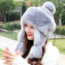Lade das Bild in den Galerie-Viewer, Warm Winter Knit Beanie Hats Women Autumn and Winter Lei Feng Windproof Warmth Retention Material Thickened Fleece Earflaps Unisex
