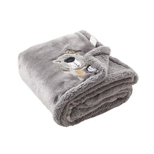 Load image into Gallery viewer, Babies' Blanket Double-Layer Thick Flannel Lambswool Breathable Thermal Coral Fleece Embroidered Blanket
