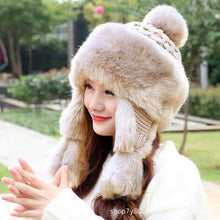 Lade das Bild in den Galerie-Viewer, Warm Winter Knit Beanie Hats Women Autumn and Winter Lei Feng Windproof Warmth Retention Material Thickened Fleece Earflaps Unisex
