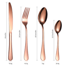 Lade das Bild in den Galerie-Viewer, 304 Stainless Steel Flatware Sets Rose Gold 6 Groups 24 Pieces Set Knife, Fork and Spoon Wooden Box Gift Box
