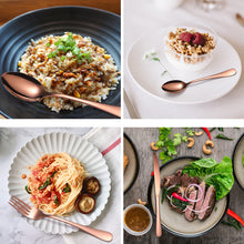 Lade das Bild in den Galerie-Viewer, 304 Stainless Steel Flatware Sets Rose Gold 6 Groups 24 Pieces Set Knife, Fork and Spoon Wooden Box Gift Box
