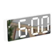 Load image into Gallery viewer, Smart Multi-Function Alarm Clock LED Display Large Font Mirror Alarm Clock Battery Plug-in Dual-Use

