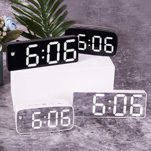 Load image into Gallery viewer, Smart Multi-Function Alarm Clock LED Display Large Font Mirror Alarm Clock Battery Plug-in Dual-Use
