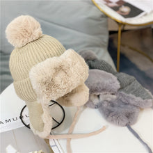 Load image into Gallery viewer, Warm Winter Knit Beanie Hats Wool Women Cold Protection in Winter Earflaps Thickened Windproof Unisex
