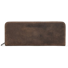 Load image into Gallery viewer, Vintage Brown Leather Pencil Case Square Zipper Pencil Box
