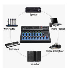 Load image into Gallery viewer, Karaoke Systems 8 Channel Sound Mixer Console 48v Digital Microphone
