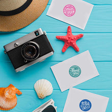 Load image into Gallery viewer, 2x500pcs Christmas Xmas Pink Blue Small Floral Ring Thank You Envelope Gift Packing Bag Sticker Label tape
