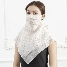 Load image into Gallery viewer, 2PCs Chiffon Shawl Ear-Hanging Sunscreen Veil Summer Face Mask for Outdoor Cycling
