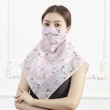 Load image into Gallery viewer, 2PCs Chiffon Shawl Ear-Hanging Sunscreen Veil Summer Face Mask for Outdoor Cycling
