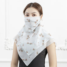 Load image into Gallery viewer, 2PCs Chiffon Shawl Ear-Hanging Sunscreen Veil Summer Face Mask for Outdoor Cycling
