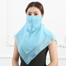Load image into Gallery viewer, 2PCs Chiffon Shawl Ear-Hanging Sunscreen Veil Summer Face Mask for Outdoor Cycling
