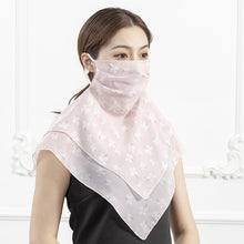 Load image into Gallery viewer, 2PCs Chiffon Shawl Ear-Hanging Sunscreen Veil Summer Face Mask for Outdoor Cycling
