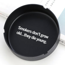 Load image into Gallery viewer, Ashtray round Black Metal Stainless Steel  Logo Lettering Advertising Gift Ashtray

