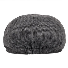 Lade das Bild in den Galerie-Viewer, Hats Men Beret Vintage Herringbone Gatsby Tweed Peaky Spring Flat Peaked Beret Hats
