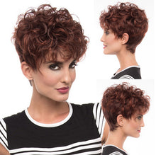 Load image into Gallery viewer, Women Wig Fluffy Lifelike Short Curly Wine Red W177

